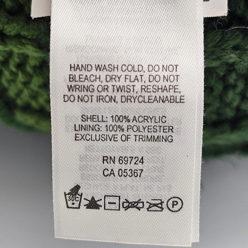 Columbia In-Bounds Beanie‎ Green Grey Stripe Fleece Lined Knit Winter Hat Unisex